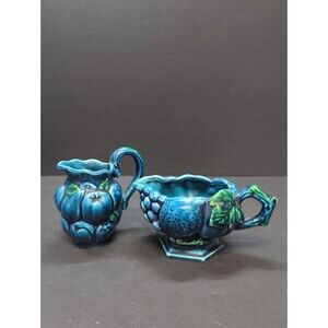 VTG Indigo Blue Inarco Creamer  E2373 Grapes Leaves and Pitcher E3719